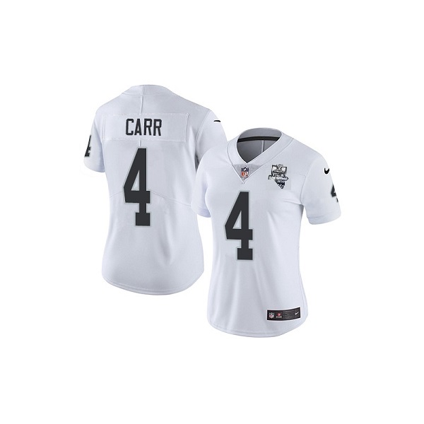 Women's Las Vegas Raiders #4 Derek Carr White 2020 Inaugural Season Vapor Untouchable Limited Stitched Jersey(Run Small)